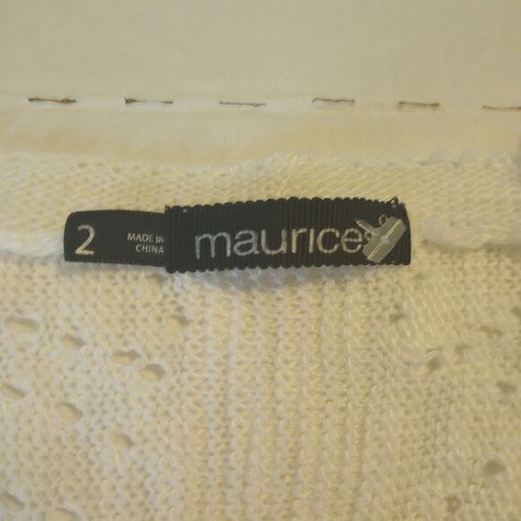 Maurices short sleeve crochet lace open acrylic sweater - Picture 7 of 11